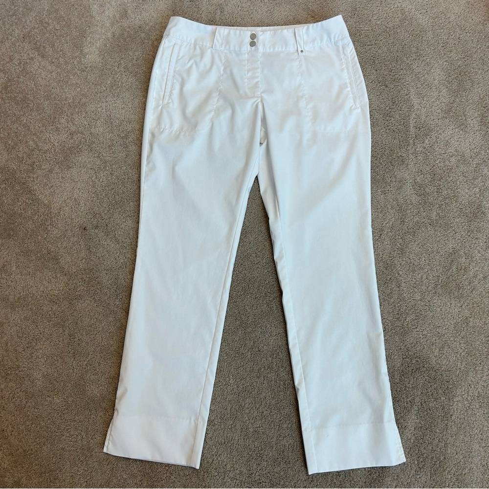 Nike Golf women’s white Tour Performance Dri-Fit straight leg pants 10 athletic